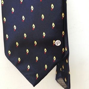 Versace Classic V2 Silk Neck Tie Designer Dark Blue Yellow Red ITALY 100% Silk